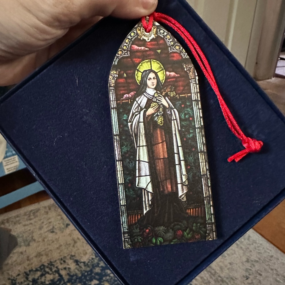 Stained Glass Style Bookmark/ornament with Red Tassel